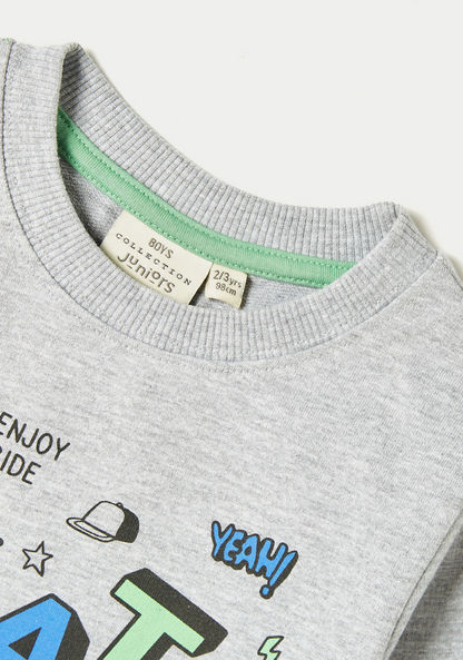 Juniors Skate Print Crew Neck Sweatshirt with Long Sleeves-Sweatshirts-image-2