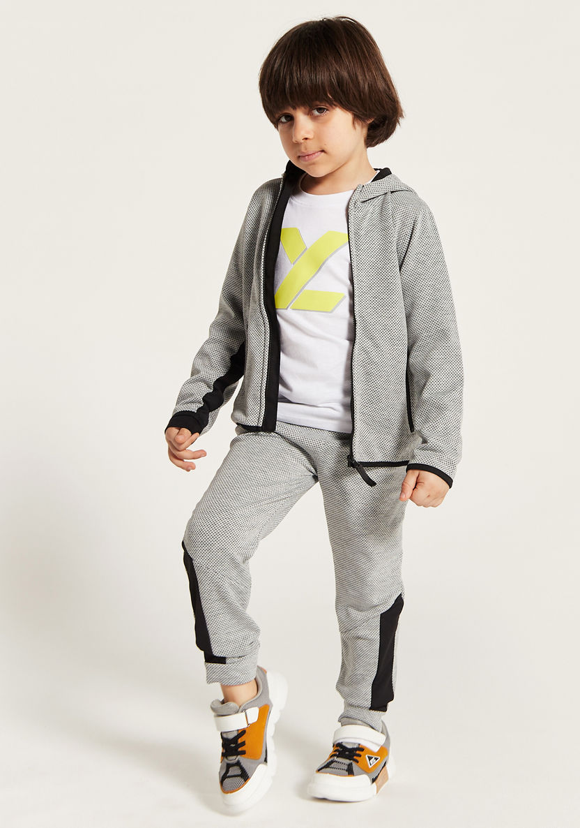 Juniors Textured Hooded Jacket and Jogger Set-Clothes Sets-image-0