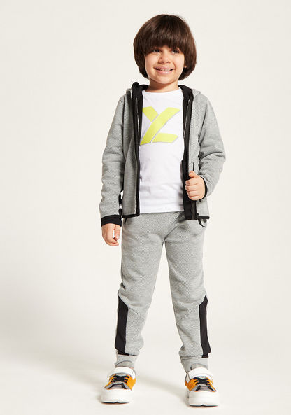 Juniors Textured Hooded Jacket and Jogger Set