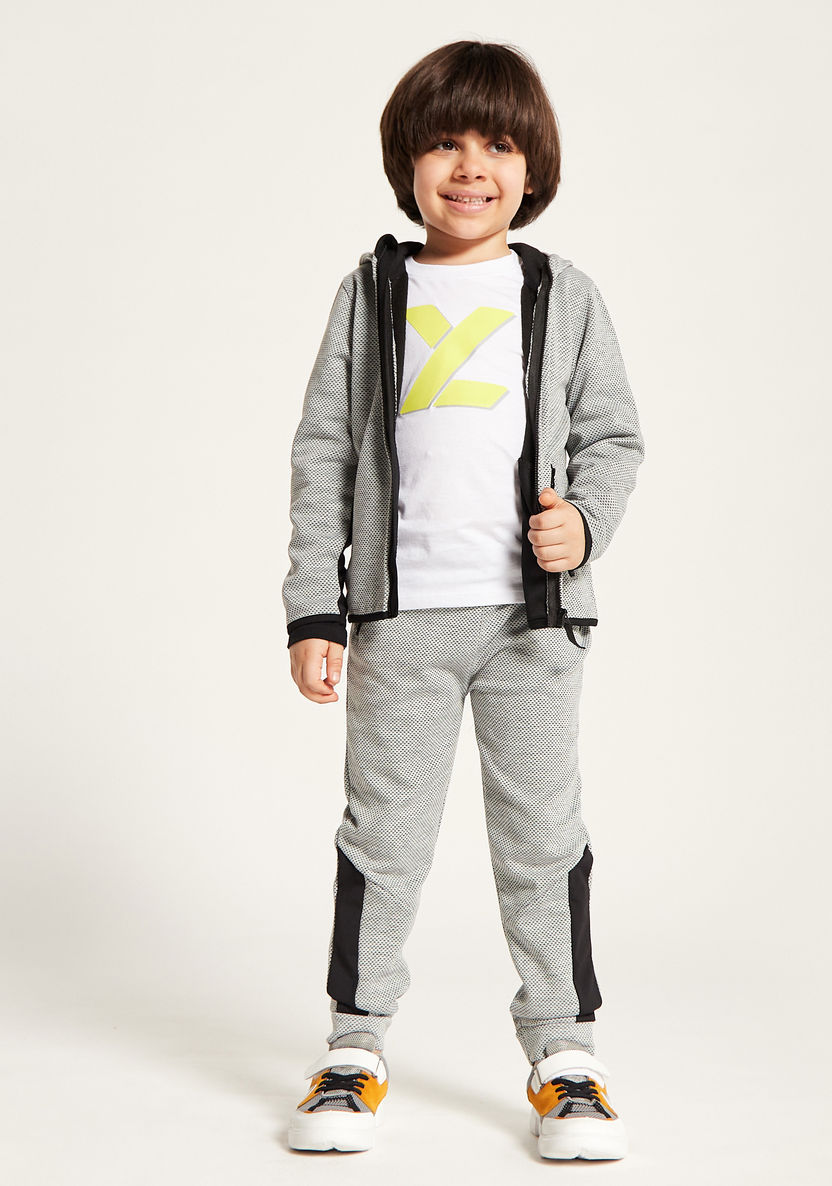 Juniors Textured Hooded Jacket and Jogger Set-Clothes Sets-image-1