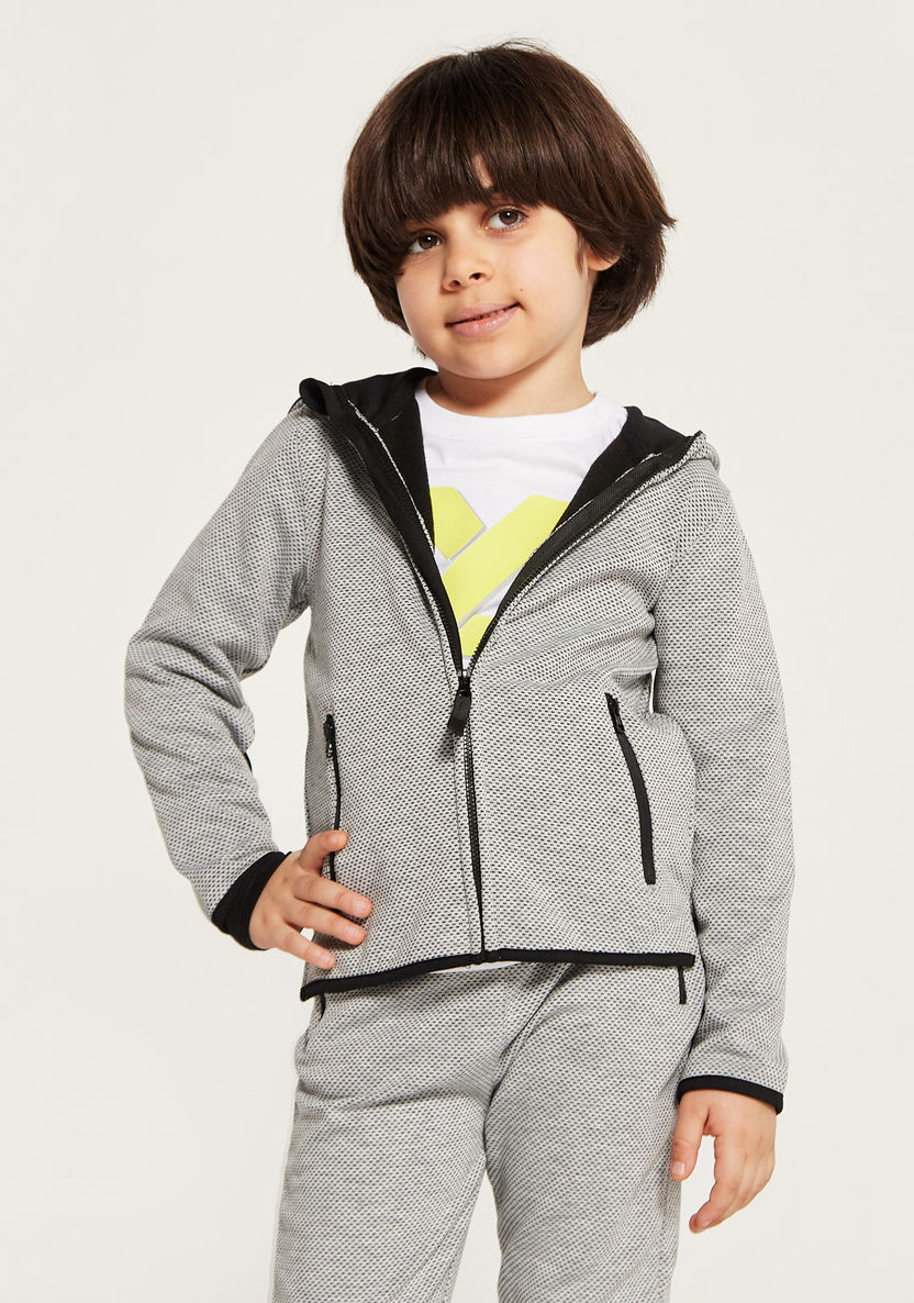 Juniors Textured Hooded Jacket and Jogger Set-Clothes Sets-image-2