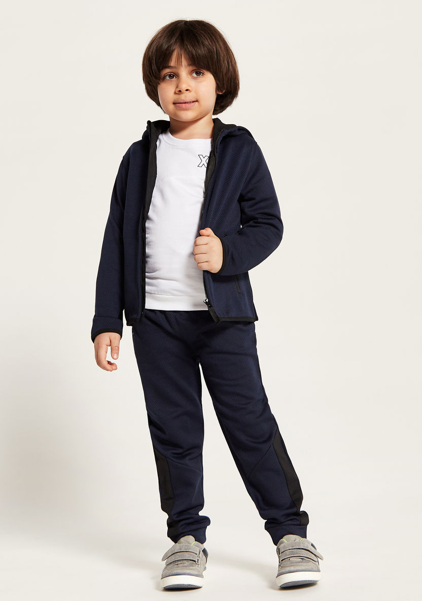 Juniors Solid Hooded Jacket and Joggers Set-Clothes Sets-image-0