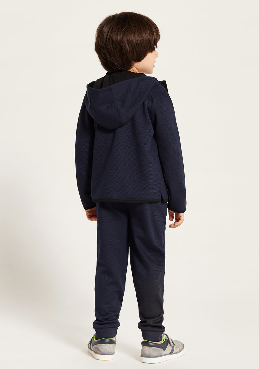Juniors Solid Hooded Jacket and Joggers Set-Clothes Sets-image-4