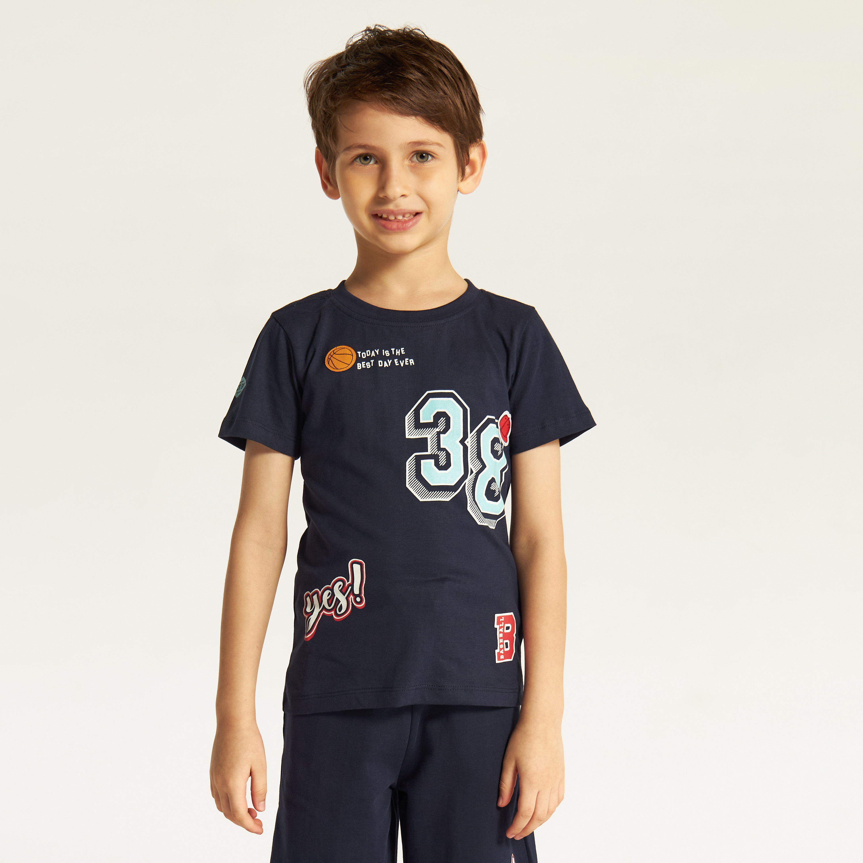 Juniors 3-Piece Printed Round Neck T-shirt and Shorts Set-boys-clothing-setsandcoords-image-3
