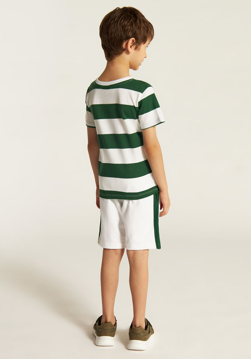 Juniors 3-Piece Printed Round Neck T-shirt and Shorts Set-Clothes Sets-image-4