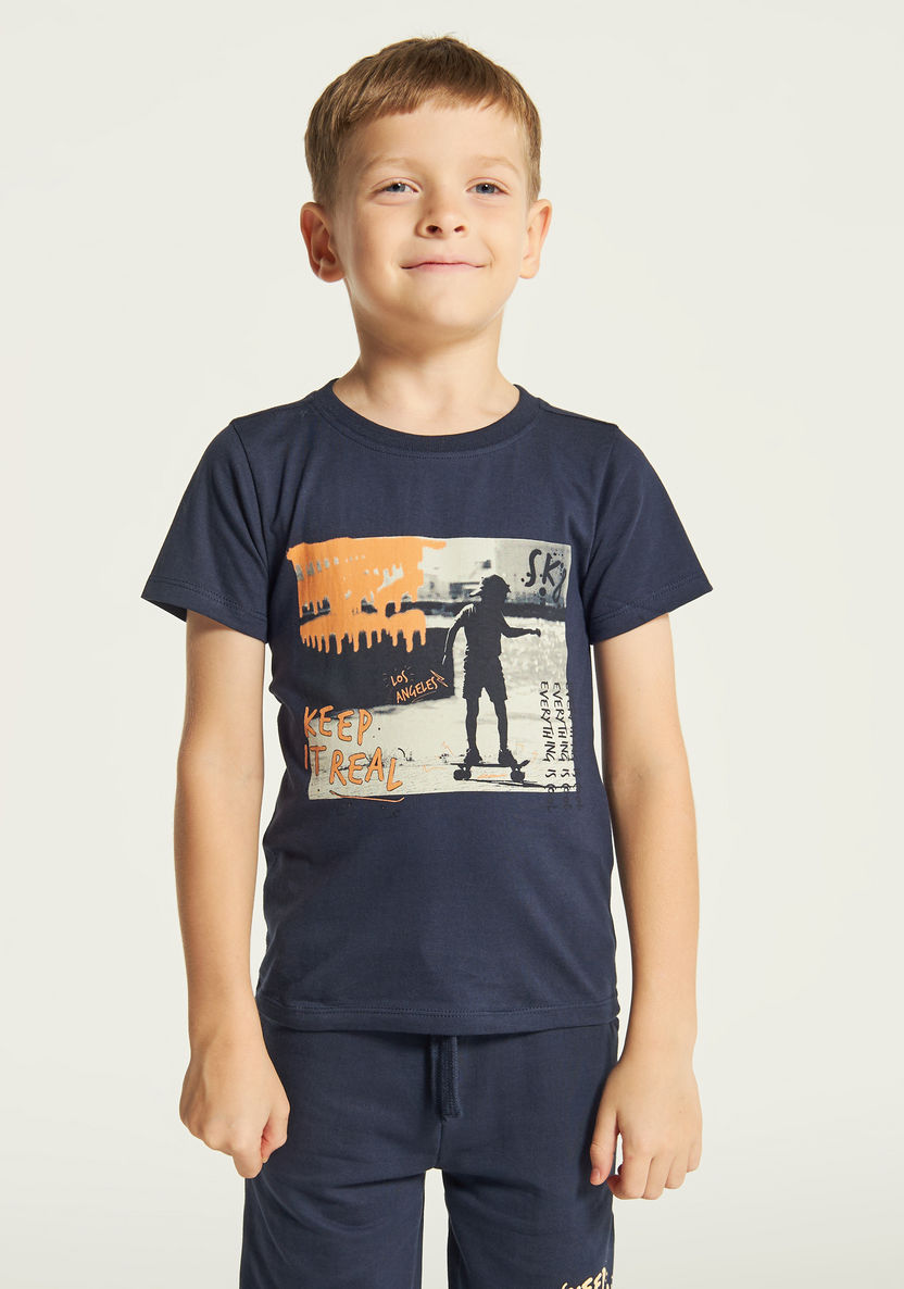 Juniors Printed 3-Piece T-shirt and Shorts Set-Clothes Sets-image-2