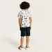 Juniors Printed Shirt with Notch Collar and Shorts Set-Clothes Sets-thumbnailMobile-3