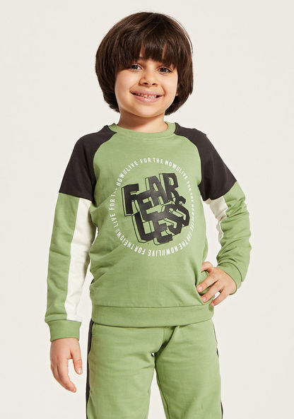 Juniors Printed Long Sleeves Sweatshirt and Joggers Set-Clothes Sets-image-2