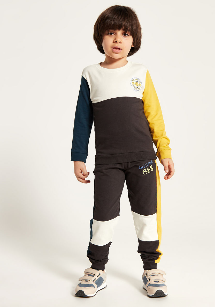 Juniors Colourblock Sweatshirt and Jogger Set-Clothes Sets-image-1