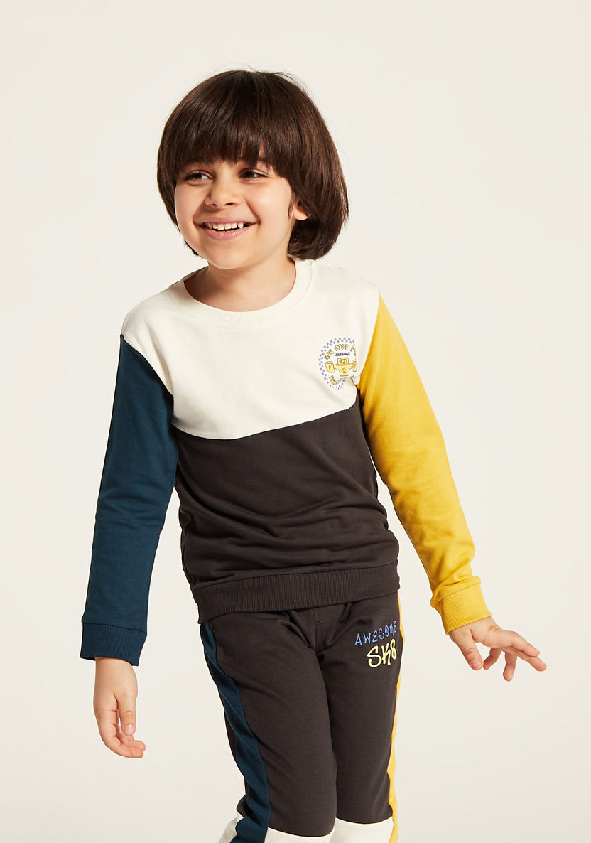 Juniors Colourblock Sweatshirt and Jogger Set-Clothes Sets-image-2
