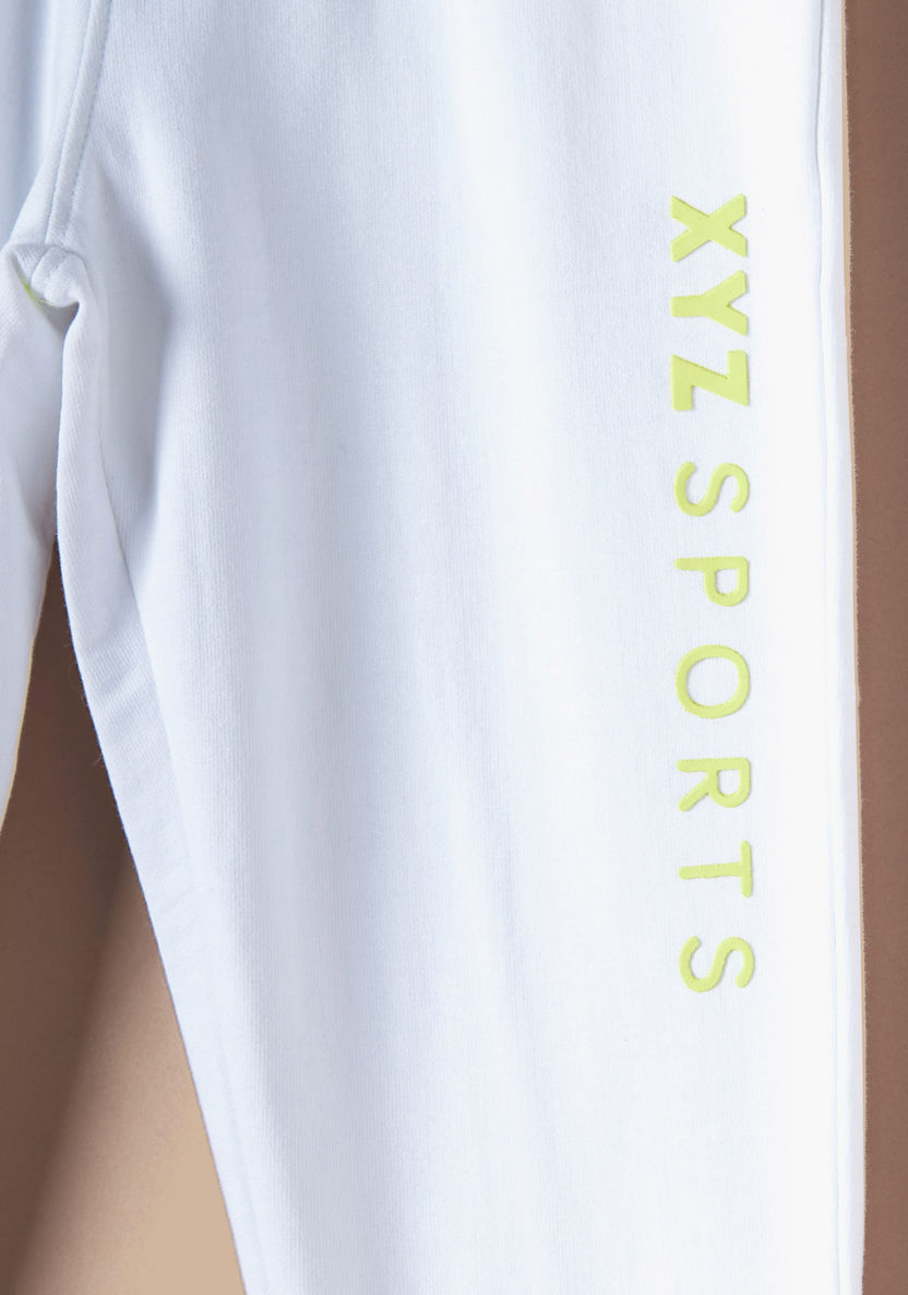 XYZ Printed Jog Pants with Drawstring Closure and Pockets-Bottoms-image-2