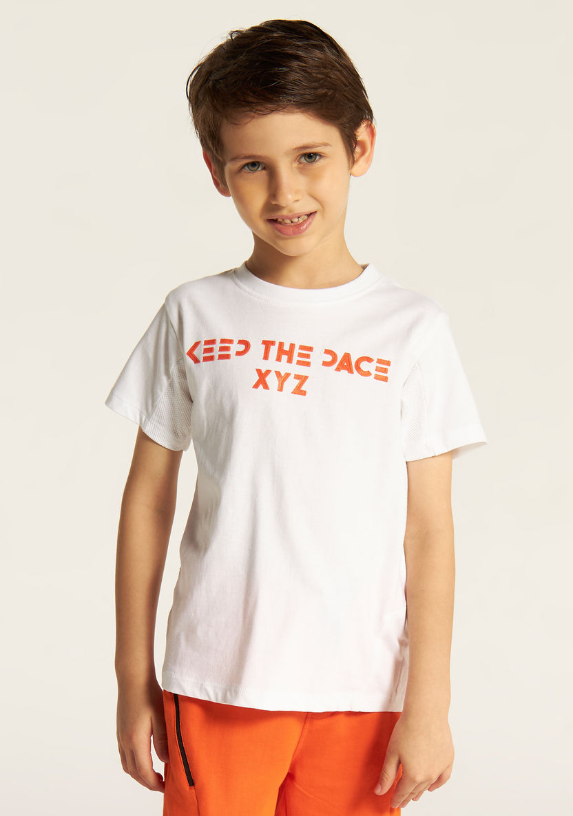 XYZ Printed Crew Neck T-shirt and Shorts Set-Clothes Sets-image-1