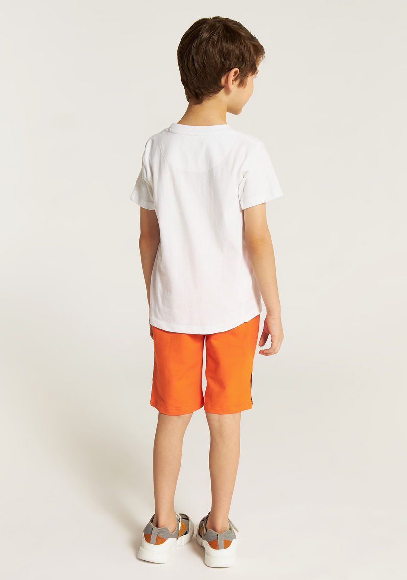 XYZ Printed Crew Neck T-shirt and Shorts Set-Clothes Sets-image-3