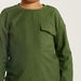 Eligo Solid T-shirt with Long Sleeves and Flap Pocket-T Shirts-thumbnail-2