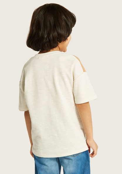 Eligo Colourblock T-shirt with Round Neck and Short Sleeves