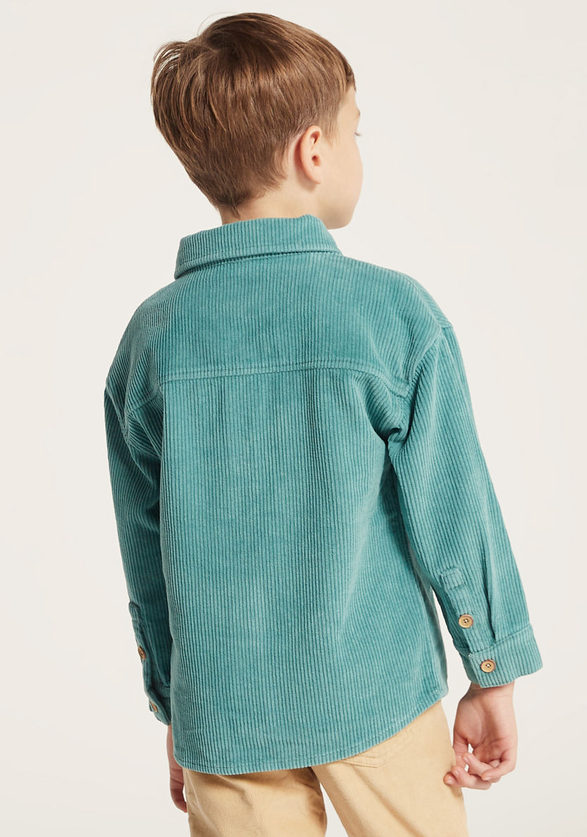 Eligo Textured Shirt with Long Sleeves and Pockets-Shirts-image-3
