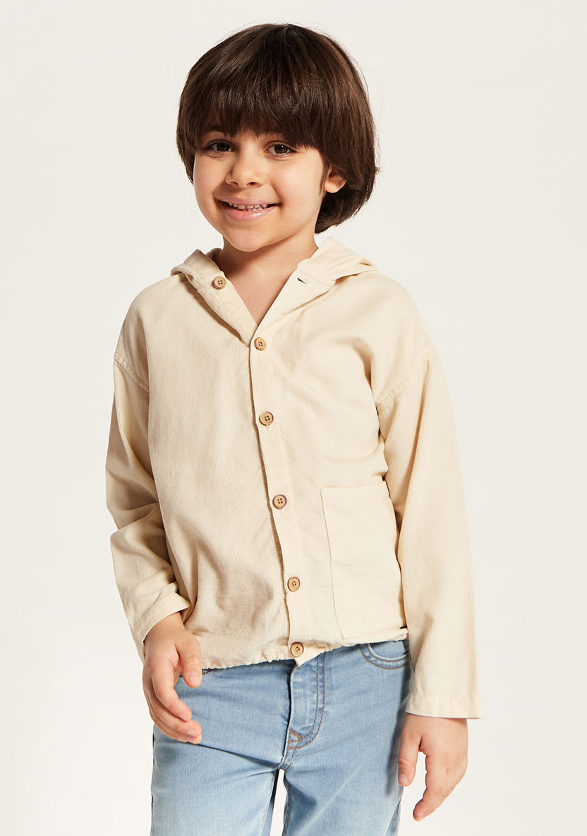 Eligo Solid Shirt with Hood and Long Sleeves-Shirts-image-1