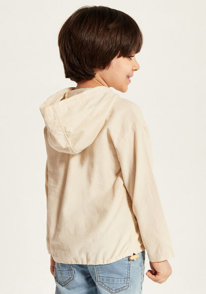 Eligo Solid Shirt with Hood and Long Sleeves