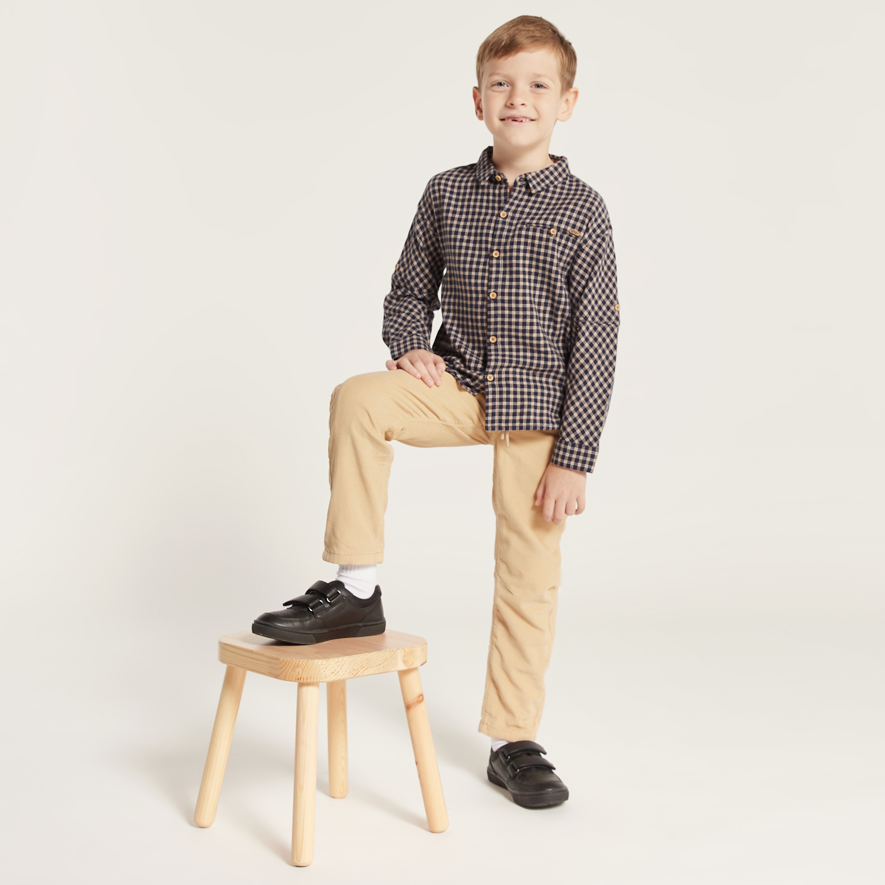 Eligo Checked Shirt with Long Sleeves and Pocket-boys-clothing-shirts-image-1