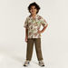Eligo Printed Short Sleeve Shirt with Camp Collar and Pocket-Shirts-thumbnailMobile-1