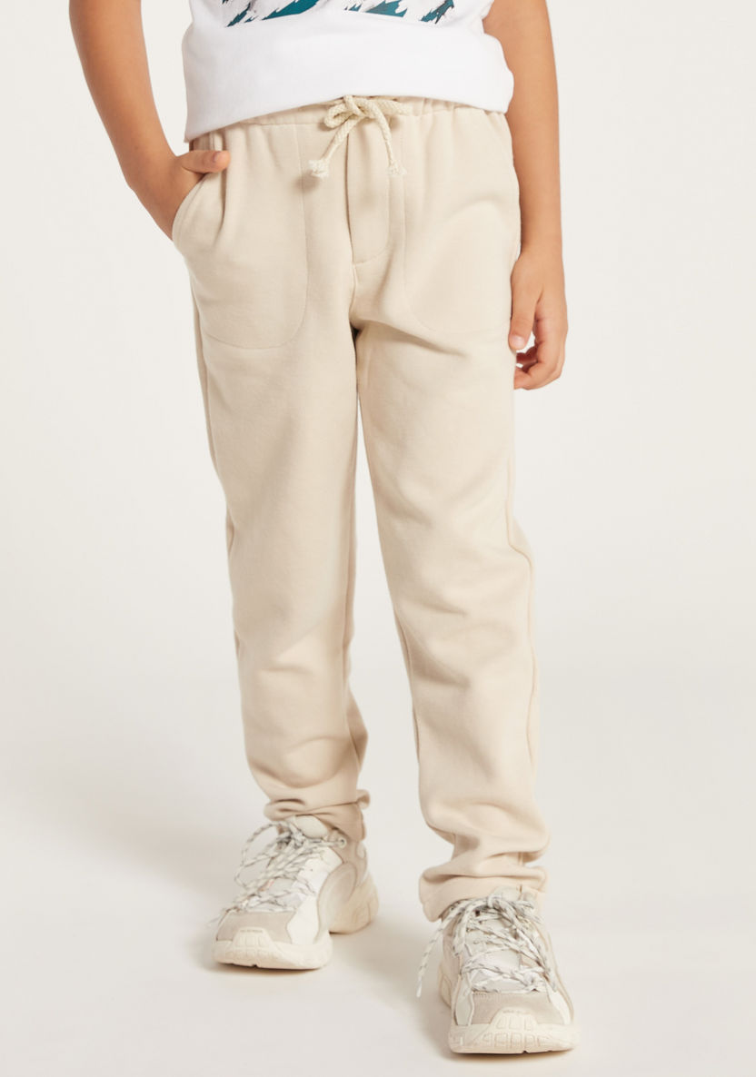 Eligo Solid Pants with Drawstring Closure and Pockets-Pants-image-1