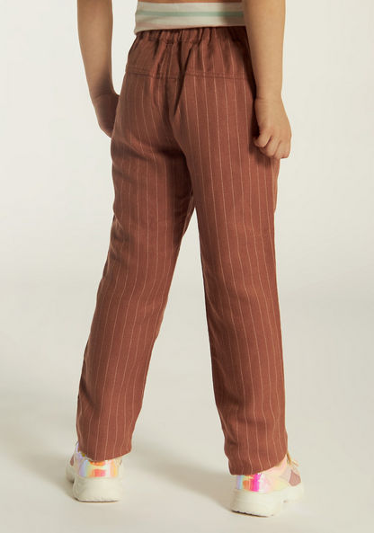 Eligo Striped Pants with Drawstring Closure and Pockets