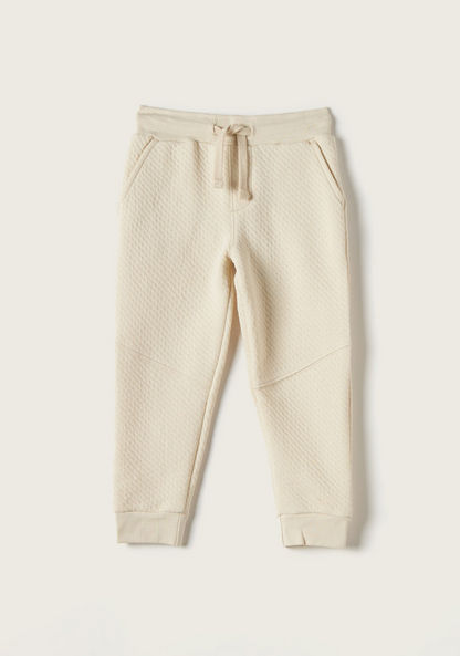 Eligo Textured Jog Pants with Drawstring Closure and Pockets