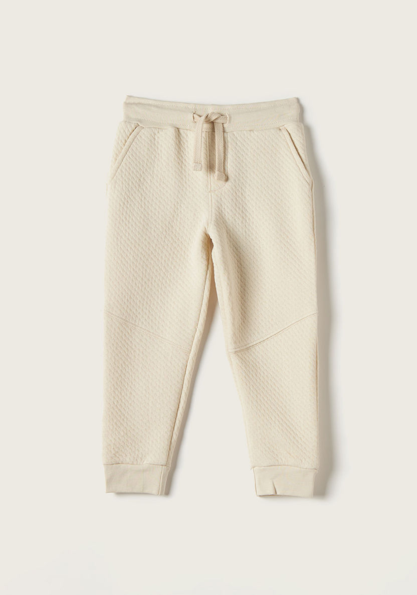 Eligo Textured Jog Pants with Drawstring Closure and Pockets-Pants-image-0