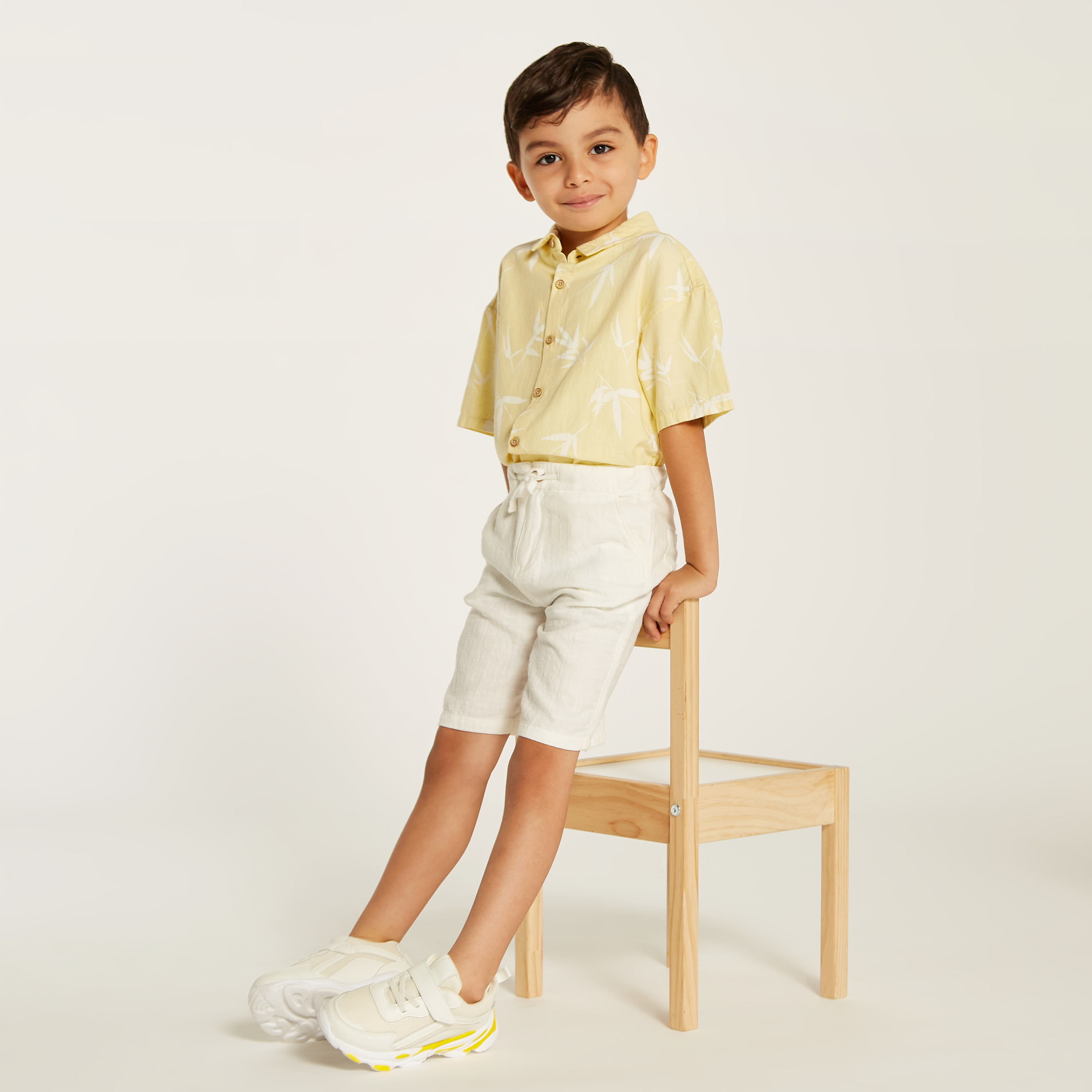 Eligo Solid Mid-Rise Shorts with Drawstring Closure and Pockets-baby-boys-clothing-bottoms-shorts-image-1