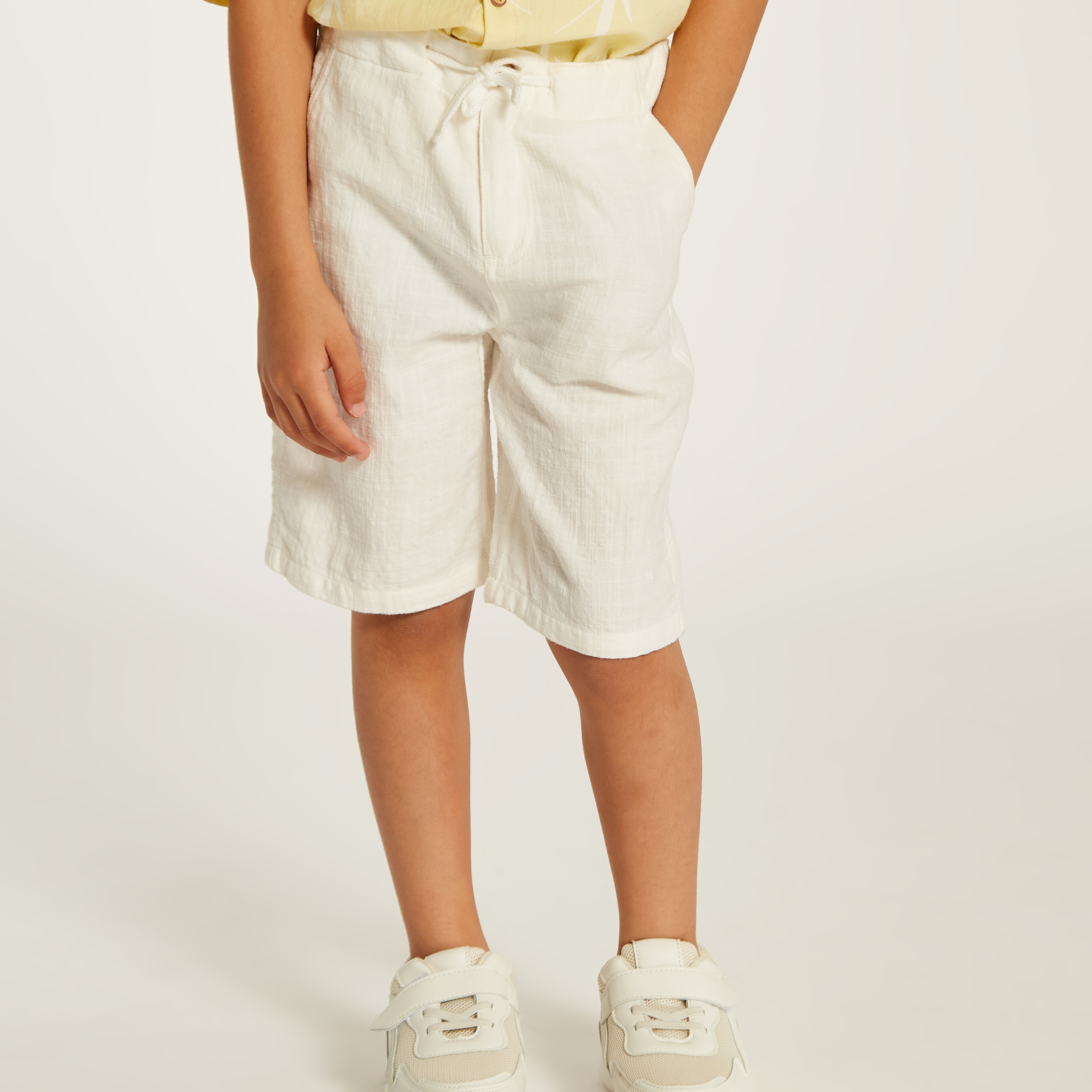 Eligo Solid Mid-Rise Shorts with Drawstring Closure and Pockets-baby-boys-clothing-bottoms-shorts-image-2