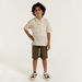 Eligo Solid Shorts with Button Closure and Pockets-Shorts-thumbnailMobile-0