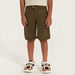 Eligo Solid Shorts with Button Closure and Pockets-Shorts-thumbnail-1