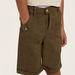 Eligo Solid Shorts with Button Closure and Pockets-Shorts-thumbnail-2