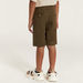 Eligo Solid Shorts with Button Closure and Pockets-Shorts-thumbnail-3