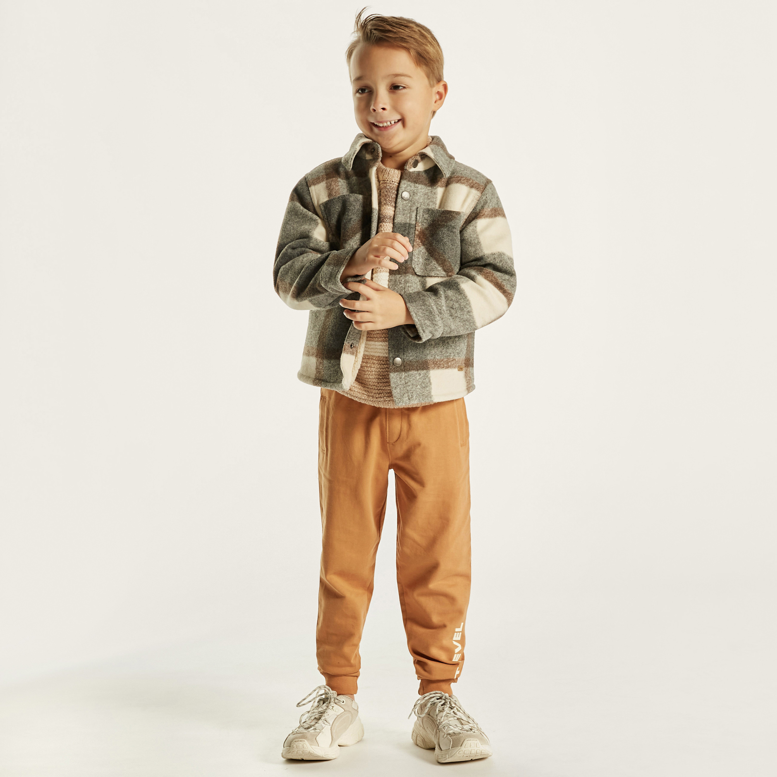 Eligo Checked Jacket with Pockets and Snap Button Closure-boys-clothing-jacketsandcoats-image-2