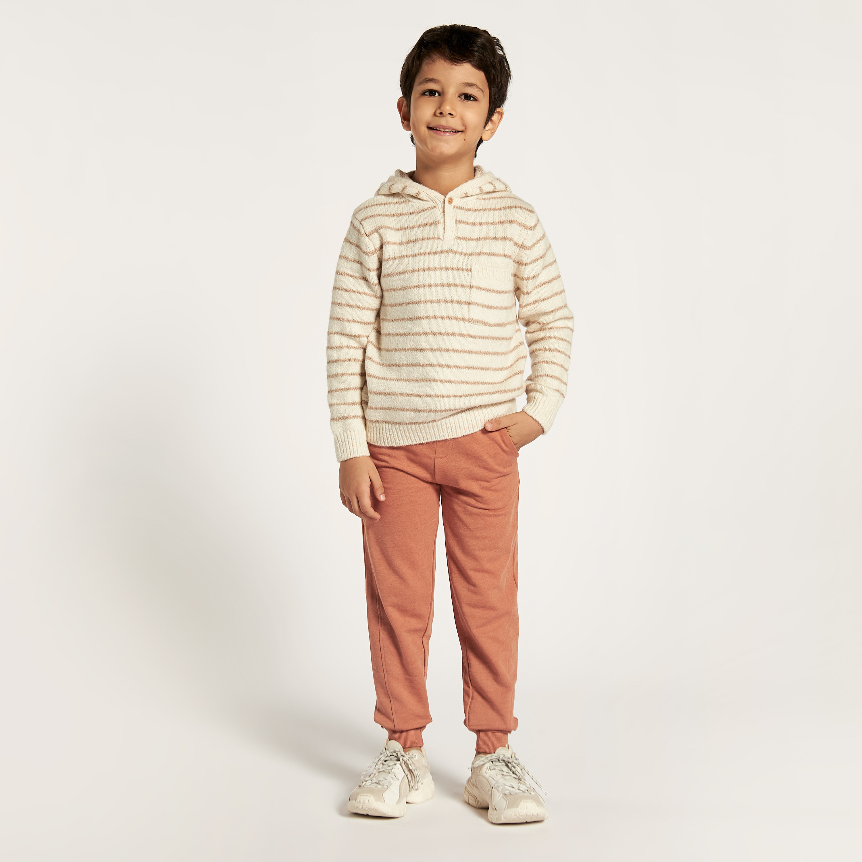 Eligo Striped Long Sleeves Sweater with Hood and Pocket-boys-clothing-jumpersandcardigans-image-1