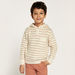 Eligo Striped Long Sleeves Sweater with Hood and Pocket-Sweaters and Cardigans-thumbnail-1