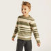 Eligo Striped Crew Neck Pullover with Long Sleeves-Sweaters and Cardigans-thumbnail-0