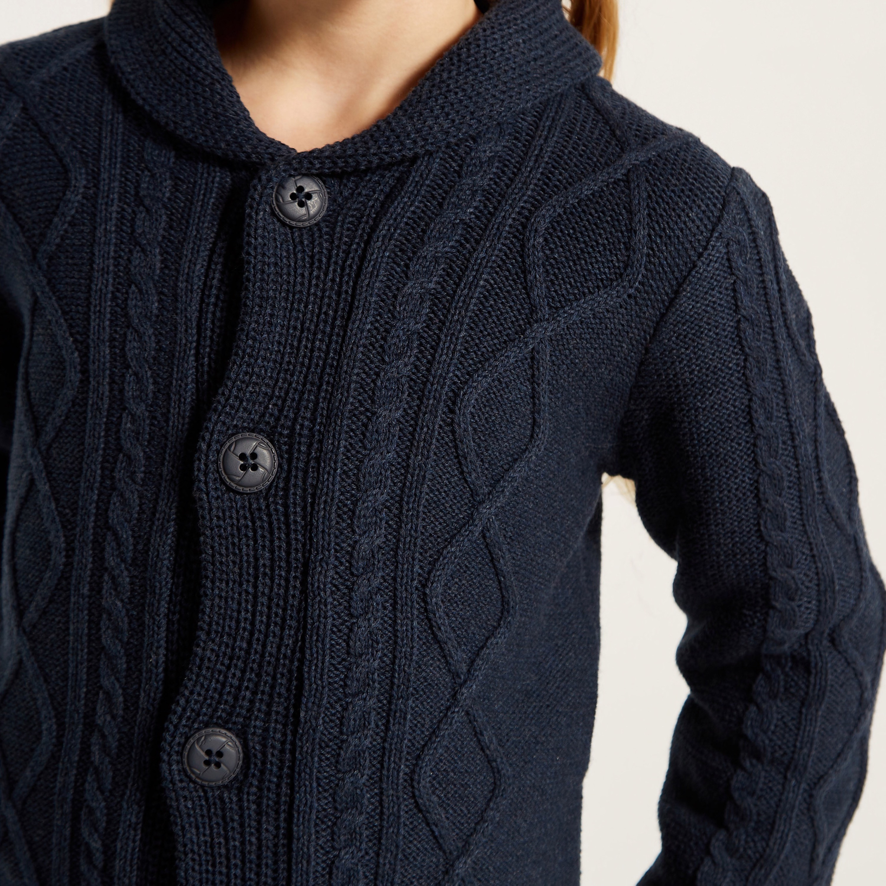 Eligo Textured Cardigan with Long Sleeves and Button Closure-girls-clothing-jumpersandcardigans-image-3