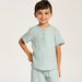 Checked Crew Neckline T-shirt and Mid-Rise Shorts Set-Clothes Sets-thumbnailMobile-1