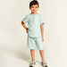 Checked Crew Neckline T-shirt and Mid-Rise Shorts Set-Clothes Sets-thumbnailMobile-2