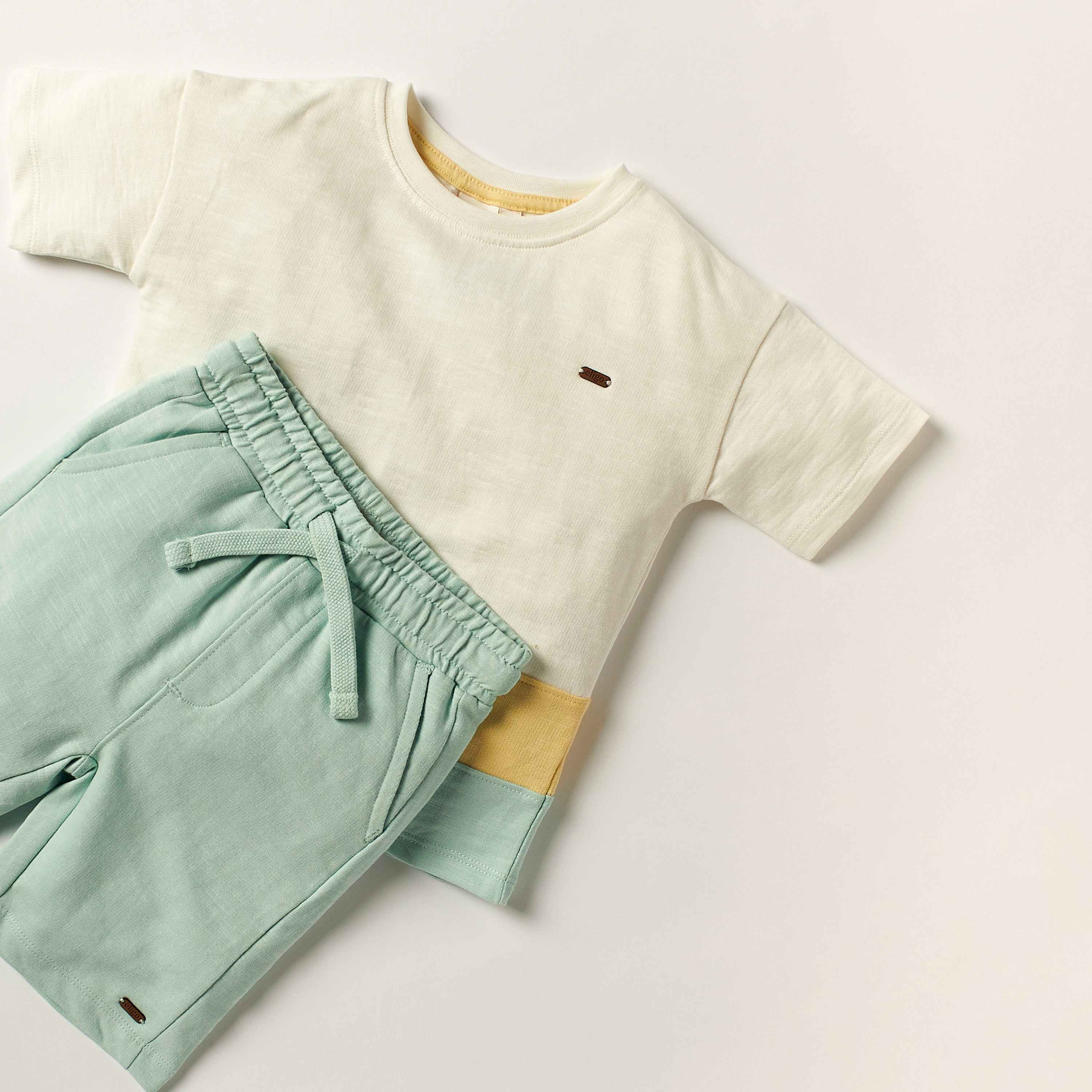 Eligo Colourblock Crew Neck T-shirt and Shorts Set-boys-clothing-setsandcoords-image-2