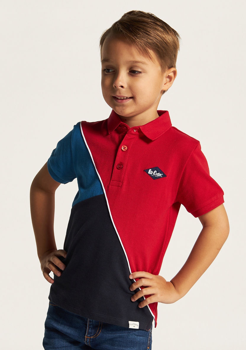 Lee Cooper Polo T-shirt with Short Sleeves and Button Closure-T Shirts-image-1