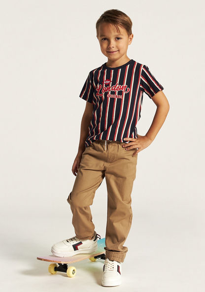 Lee Cooper Striped T-shirt with Crew Neck and Short Sleeves-T Shirts-image-0