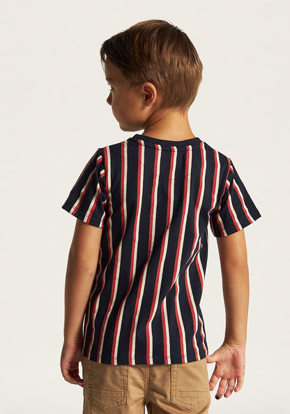Lee Cooper Striped T-shirt with Crew Neck and Short Sleeves-T Shirts-image-3