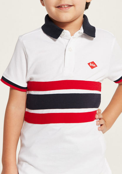 Lee Cooper Striped Polo T-shirt with Short Sleeves-T Shirts-image-2
