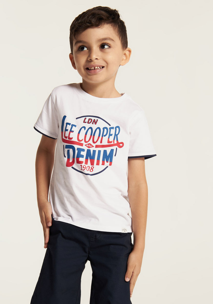 Lee Cooper Printed T-shirt with Crew Neck and Short Sleeves-T Shirts-image-1