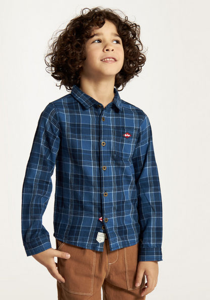 Lee Cooper Checked Shirt with Long Sleeves and Chest Pocket