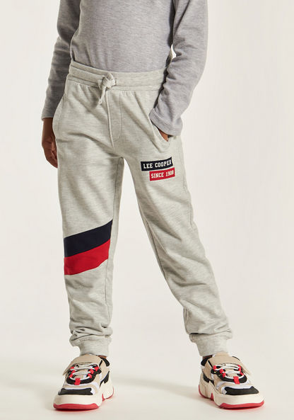 Lee Cooper Printed Joggers with Drawstring Closure and Pocket-Joggers-image-0