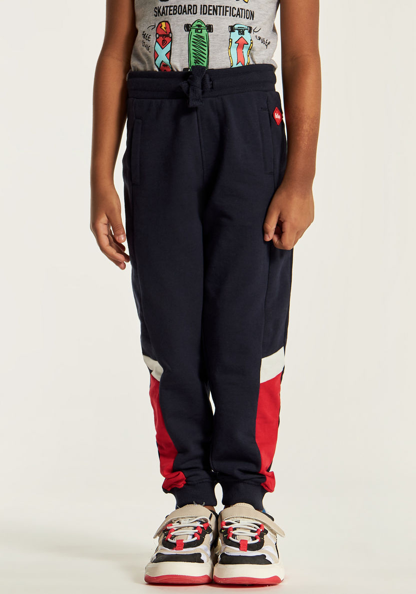 Lee Cooper Colourblock Joggers with Drawstring Closure and Pocket-Joggers-image-0